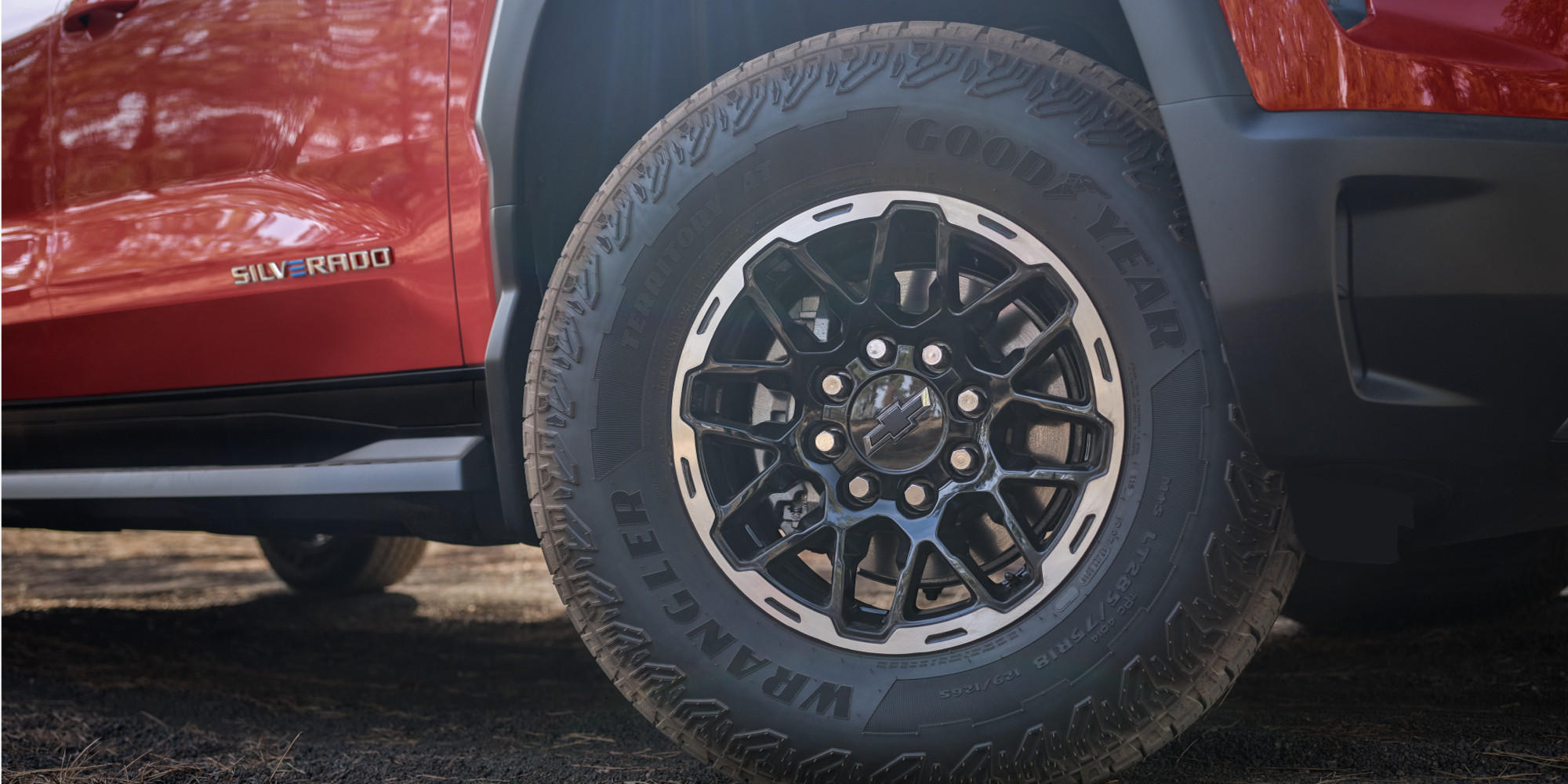 Close-Up of the Wheels on the Chevy Silverado EV Trail Boss