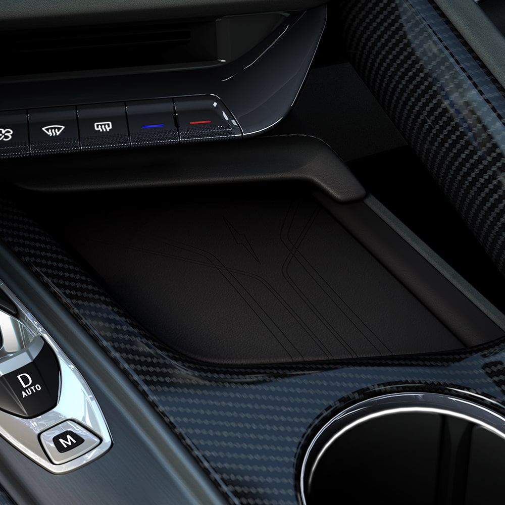 Close-Up View of Driver Control Buttons Inside the 2026 Corvette