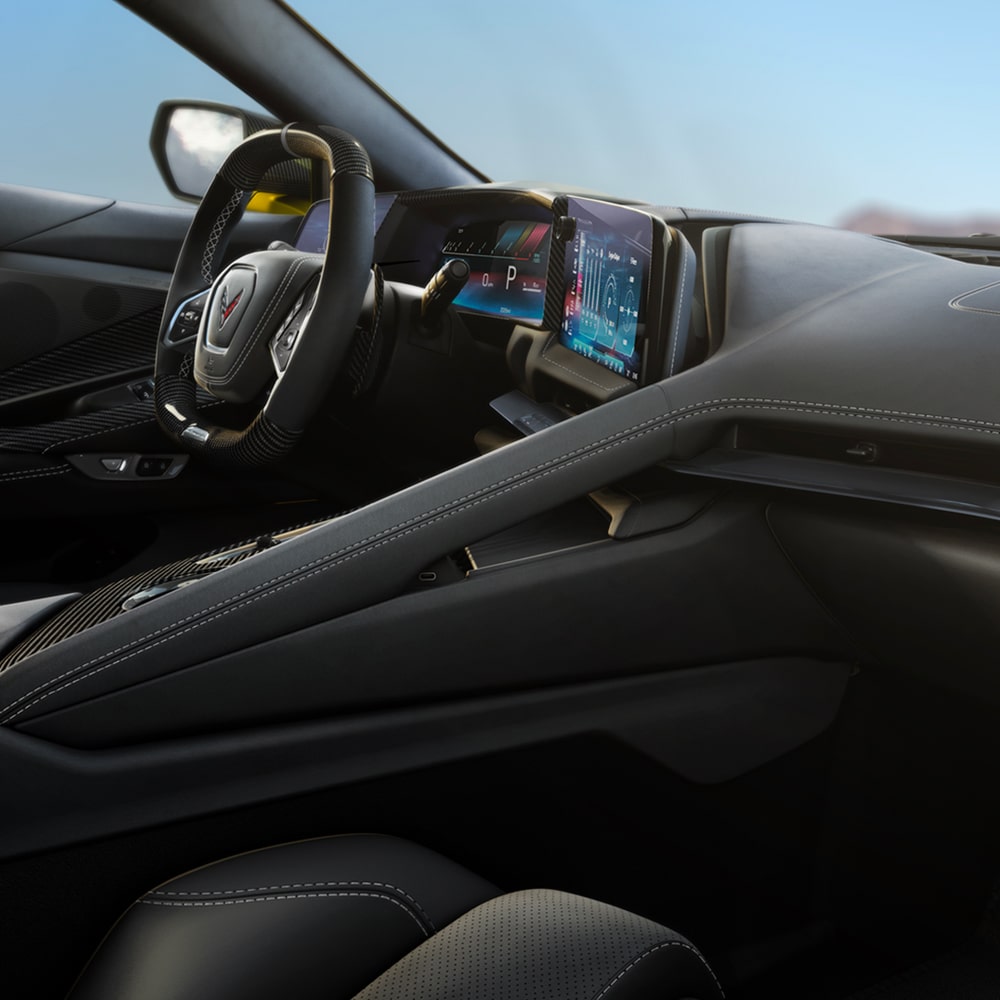 Passenger View of Suede 2026 Corvette Interior