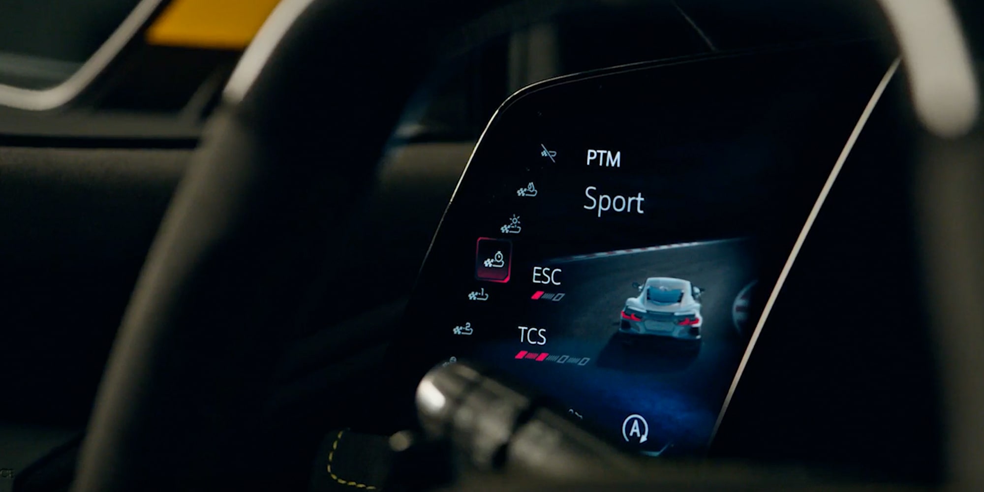 Driving Mode Indicator on the Dashboard Inside the 2026 Chevy Corvette