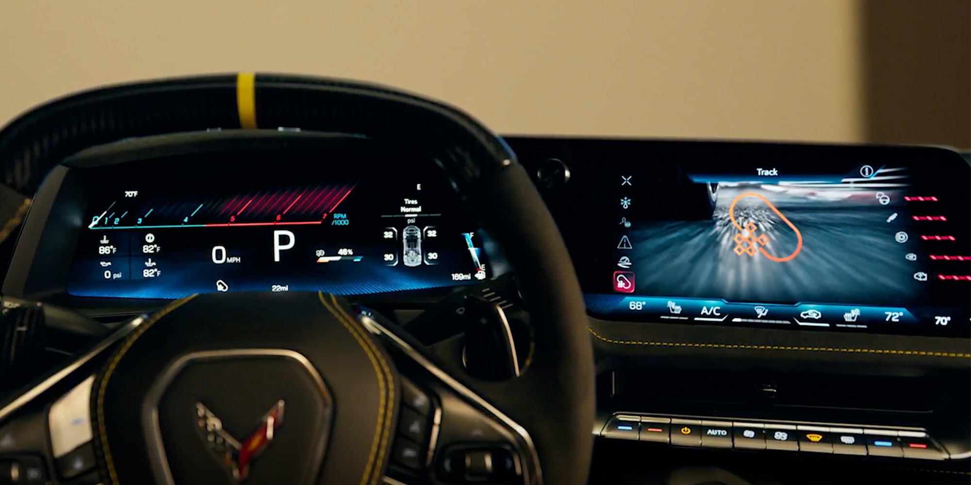 Speedometer and Dashboard Display Inside the 2026 Chevy Corvette