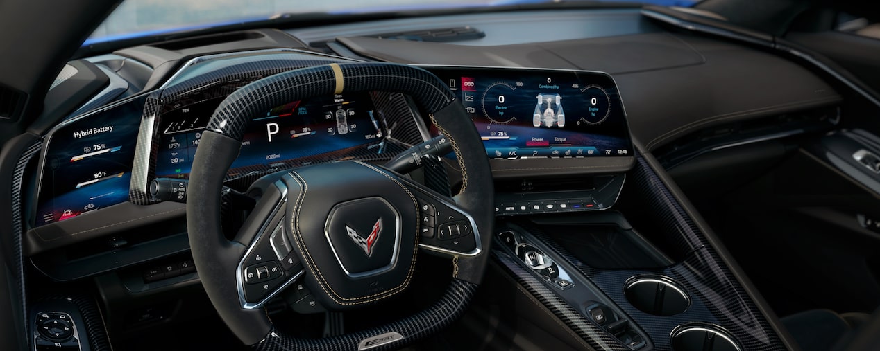 Interior Driver POV on Corvette E-Ray