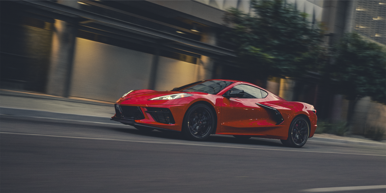 Chevrolet Corvette Stingray Driving on City Sreet