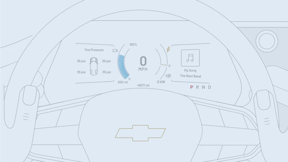 Close-up View of Equinox EV Dashboard Display