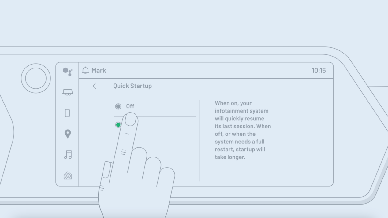 Demonstration of Google Built-in Feature Through Infotainment Screen