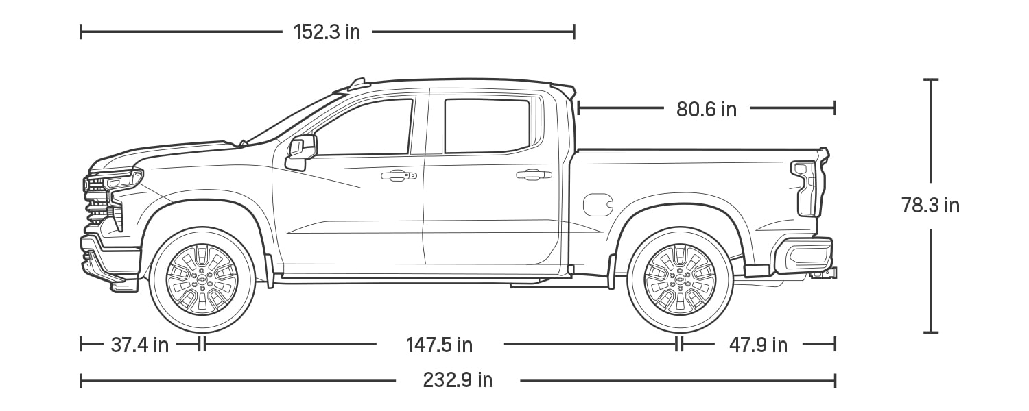 Build 2023 Chevy Silverado   2023 Silveradomcm Dimensions Crewcab 