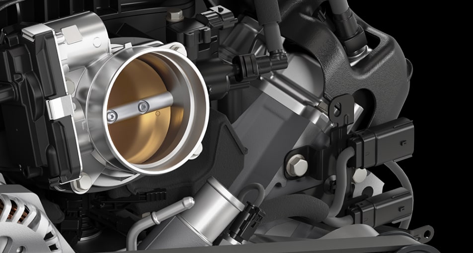 Close-up of the Throttle of a Chevy Silverado