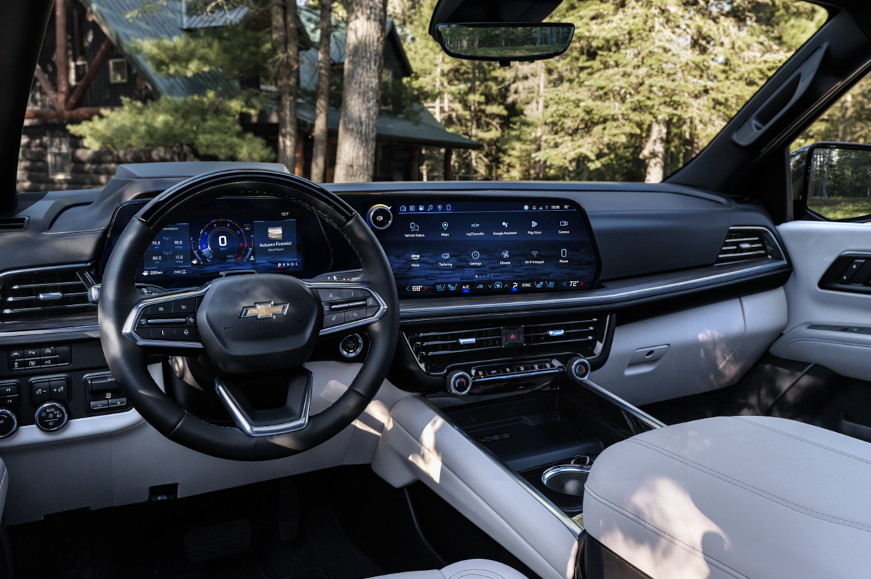 Driver's Seat View of the Interior Dashboard Inside the 2025 Chevy Tahoe