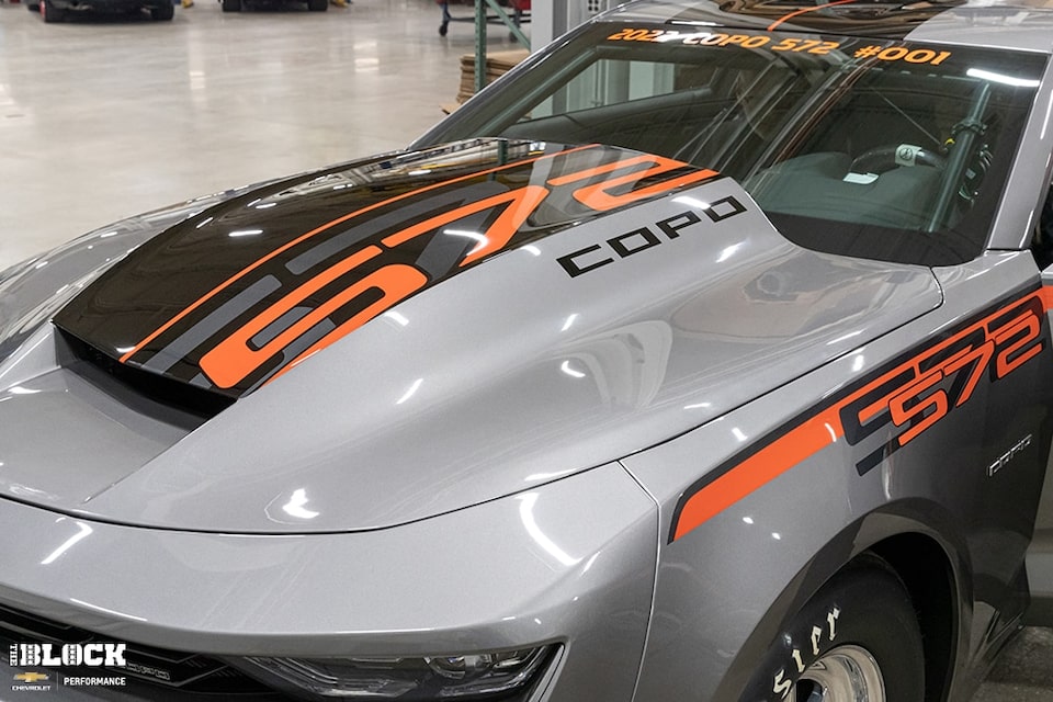 The 2022 COPO Camaro 572 No. 001 is the 20th of the modern-era COPOs purchased by the Collins team.