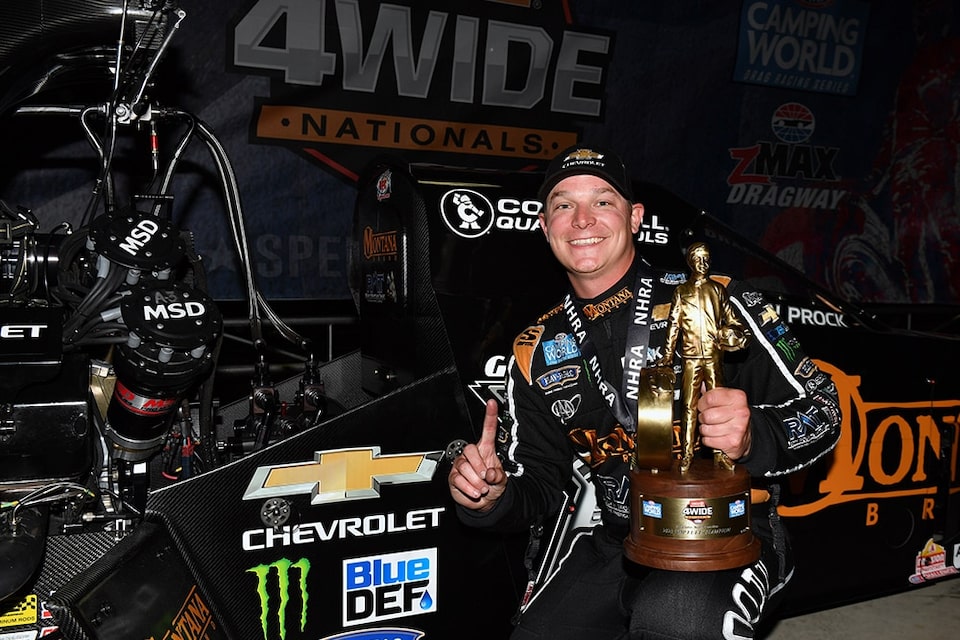 Austin Prock se anotó la victoria en Top Fuel para el Equipo Chevy y JFR en Charlotte.