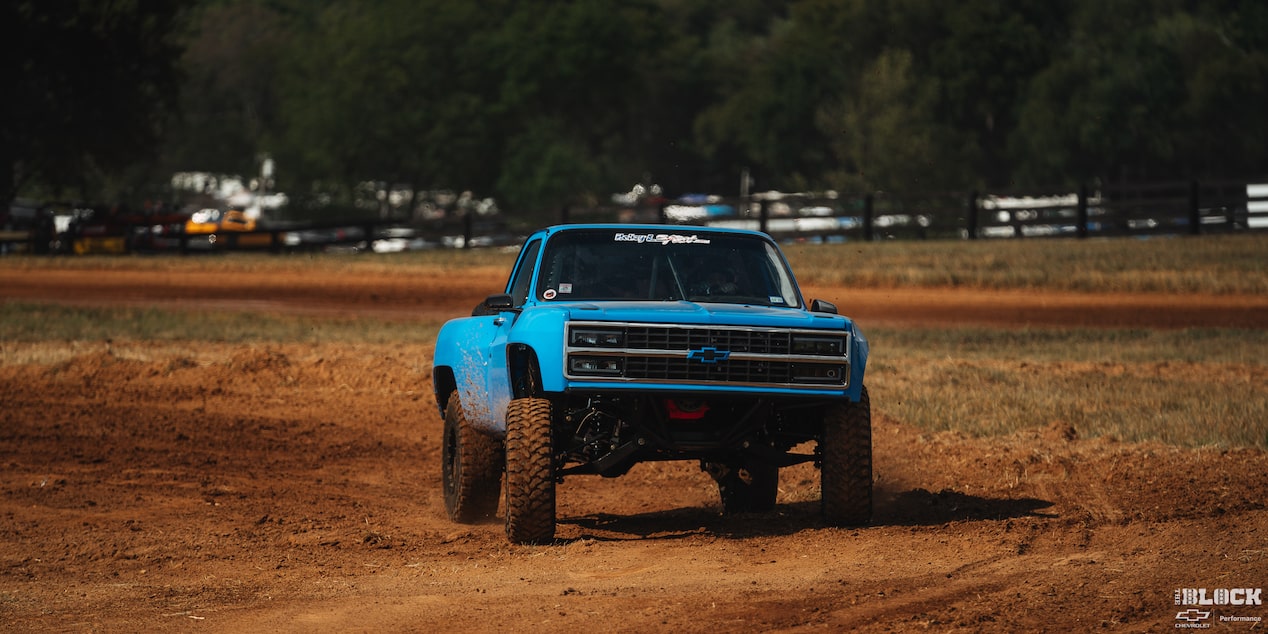 This square-body Chevrolet is built to perform with an upgraded suspension and LS engine under the hood. 